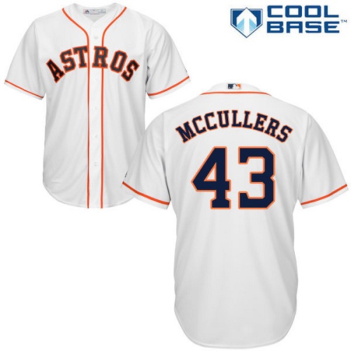 Astros #43 Lance McCullers White Cool Base Stitched Youth MLB Jersey